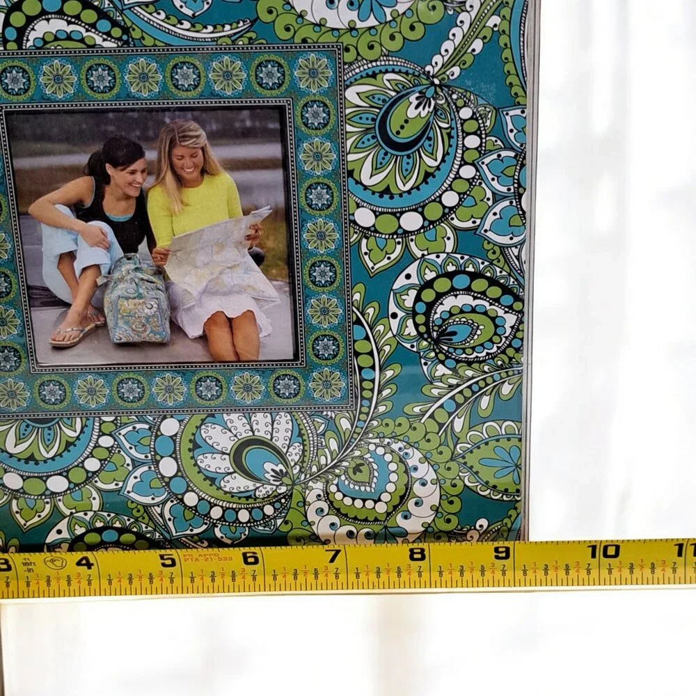 Vera Bradley Deluxe Photo Album Turquoise Peacock Paisley 100 Page 200 Photos